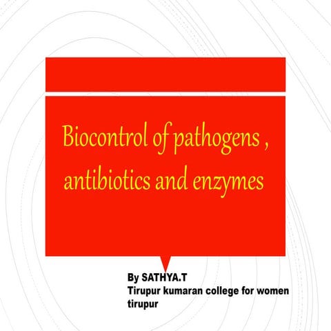 Biocontrol of pathogens using siderophores, antibiotics, enzymes FOR STUDENTS...