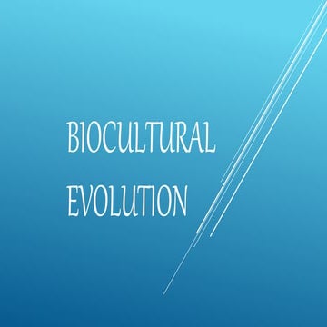 Biocultural Evolution