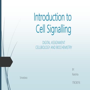 Introduction to cell signalling