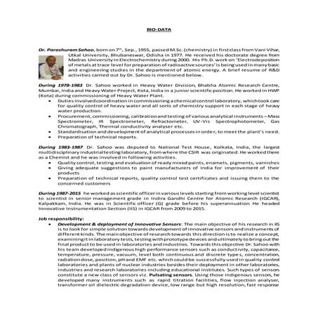 Biodata sahoo | PDF