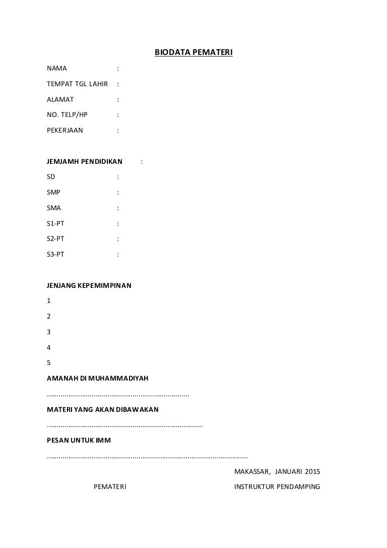 biodata pemateri boi data format