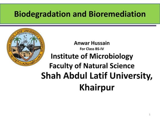 In Situ Bioremediation;Types, Advantages and limitations | PPT