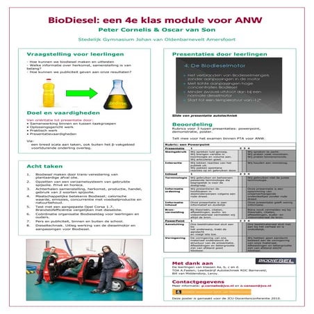 Biodiesel: een 4e klas module voor ANW