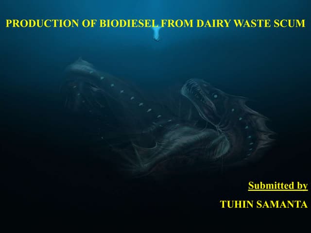 Biodiesel from Waste Milk Scum