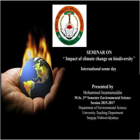 Impact of climate change on biodiversity