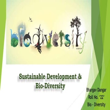 Sustainable Development & Bio-Diversity