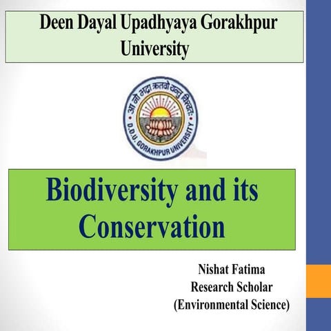 Biodiversity and its Conservation methods