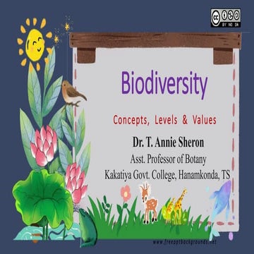 Biodiversity   concepts, levels and  values