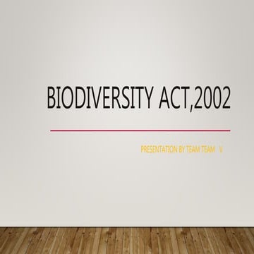 Biodiversity act 2002