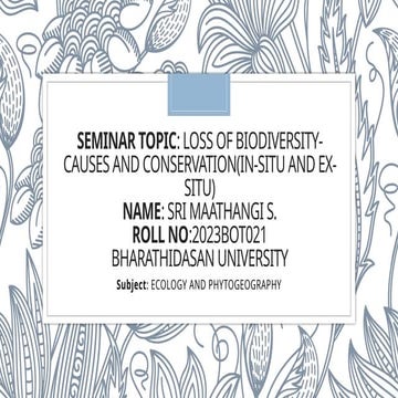 biodiversity and its conservation part 2 ecology | PPTX