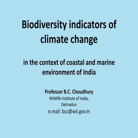 Biodiversity and indicators of climate change | PPTX