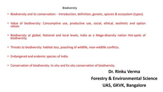 Presentation of biodiversity | PPTX | Biological Sciences | Science