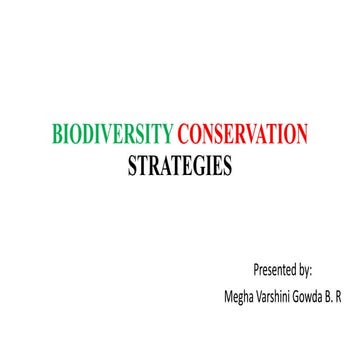 Biodiversity conservation strategies