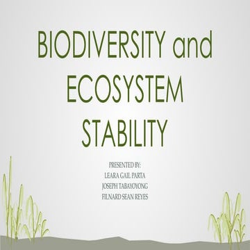 BIODIVERSITY, ECOSYSTEM STABILITY, ENDANGERED SPECIES ACTS.pptx