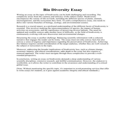 Bio Diversity Essay.pdf