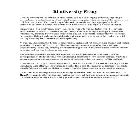 Biodiversity Essay