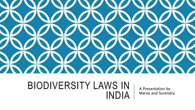 Biodiversity laws in india