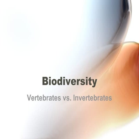 Biodiversity Vertebratesvs Invertebrates
