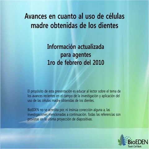 BioEden Actualización Científica Febrero 2010