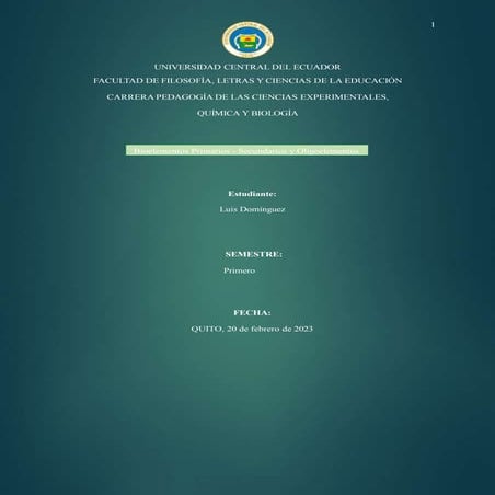 Bioelementos Primarios - Secundarios y Oligoelementos