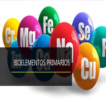 Bioelementos Primarios | PPTX