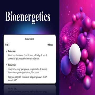 Biochemistry_Unit  1_Bioenergetics notes
