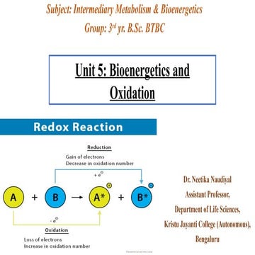 Bioenergetics and Oxidation Presentation