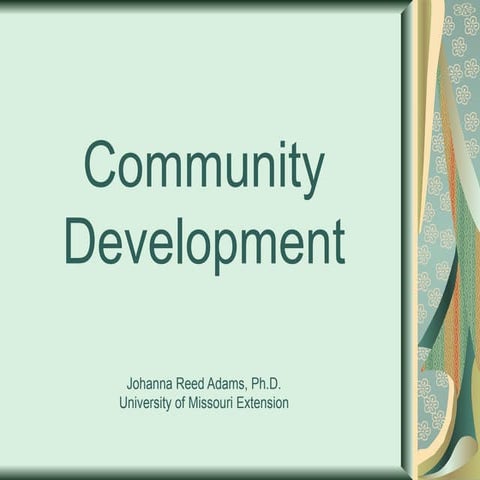 Bioenergy and community development reed adams