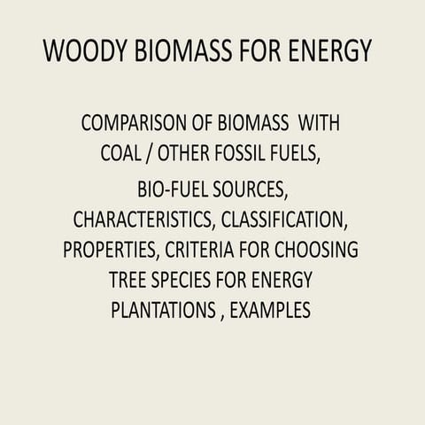 Bioenergy from wood