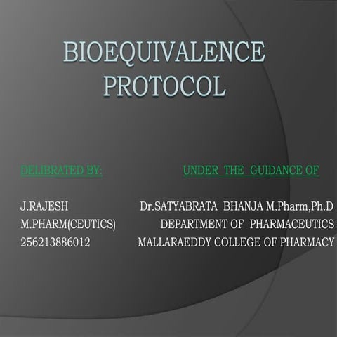 Bioequivalence  protocol 46