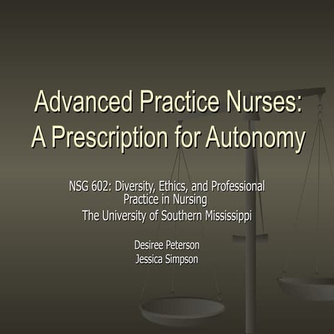 Bioethical Dilemma - Prescriptive Authority of APNs