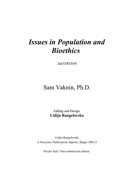 Bioethics and Population