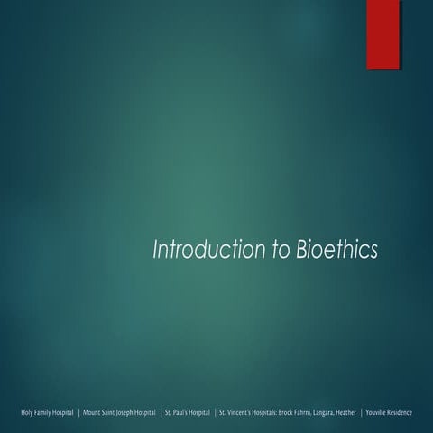 Bioethics intoduction