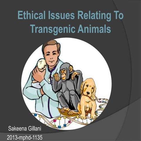 Bioethics of transgenic animals | PPTX