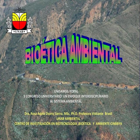 Bioetica ambiental. rosa adela osorio
