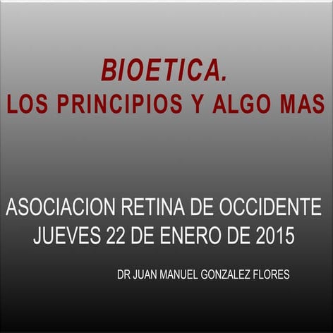 Bioetica, los principios