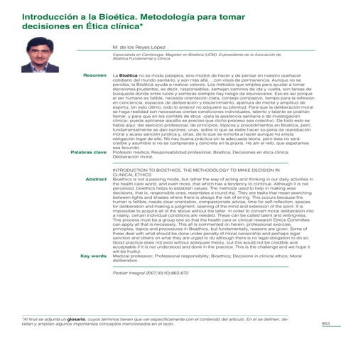 Bioetica metodologia decisiones_etica_clinica por M. de los Reyes López
