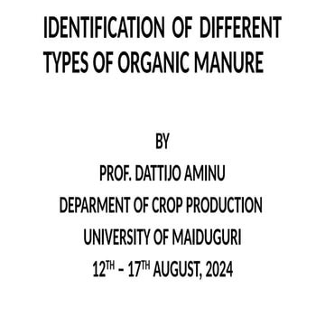 Identification of different types of organic manures