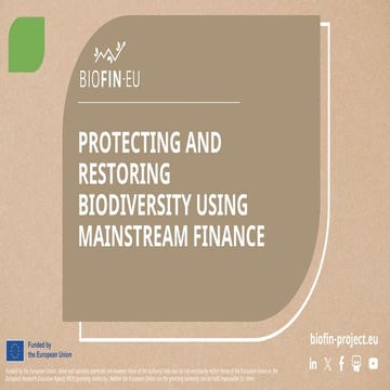 BIOFIN-EU: Project Overview (General Presentation)