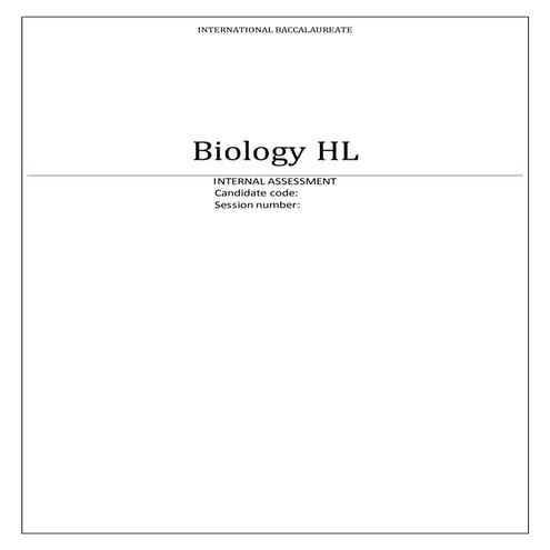 Biology internal assessment ibdp 