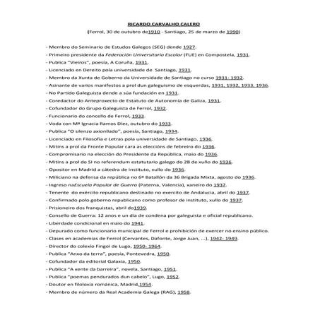 Biografía de Ricardo Carvalho Calero