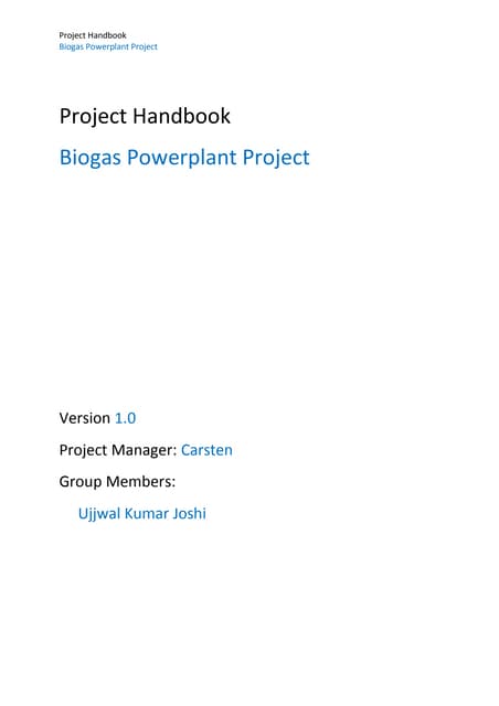 Biogas project report