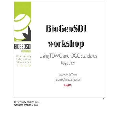 Biogeo SDI workshop Presentation At Ogc