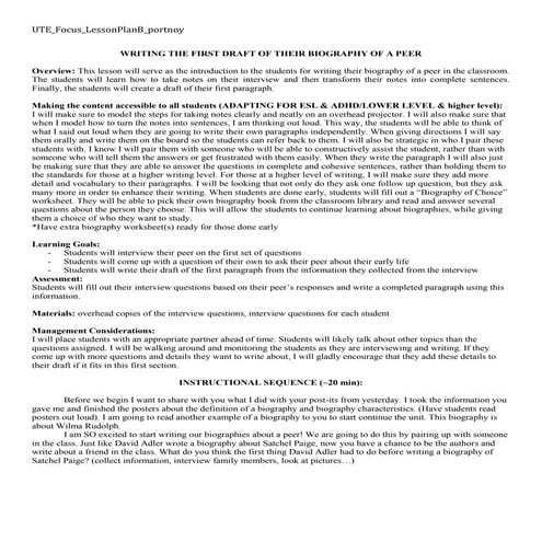 Biog lesson plan eport