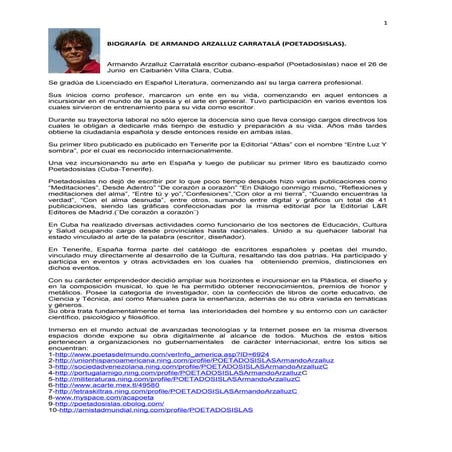 Biografía  de armando para libros