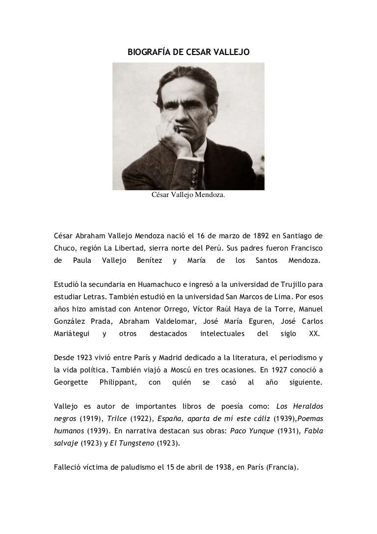 Suruklemek Sok Makarna Poema De Vallejo Dedicado A Manuel Gonzales Prada Alpproduksiyon Com