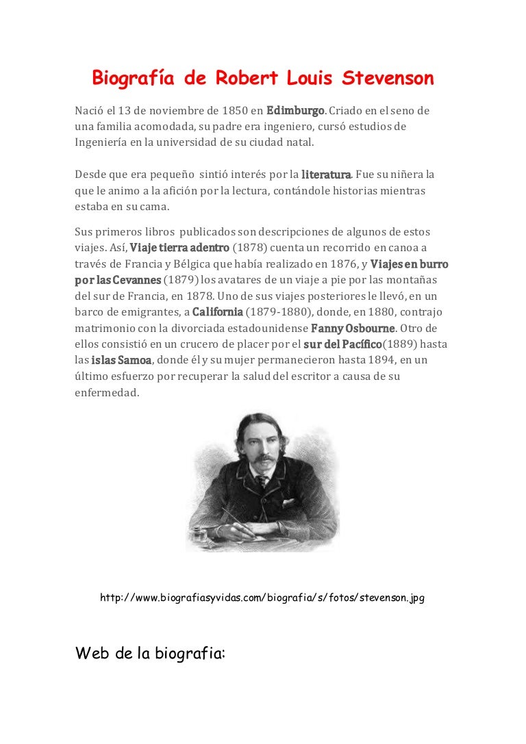 Biografía de robert louis stevenson Biografía de robert louis stevenson
