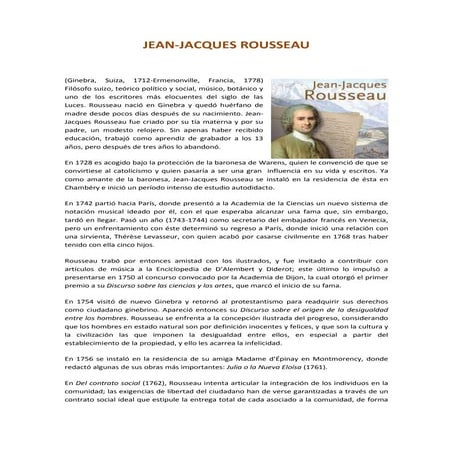 Biografía de Jean-Jacques Rousseau 