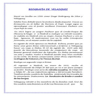 Biografía de  velazquez