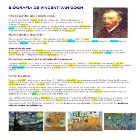 Biografía de vincent van gogh. verbspdf